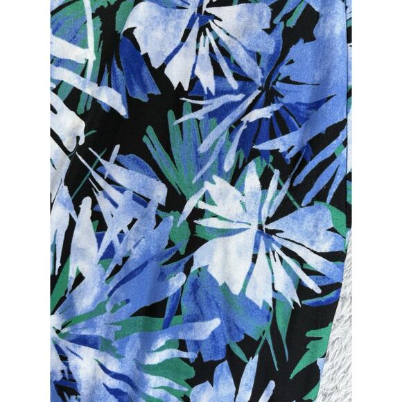 Catherines Maxi Midi Dress 4X Women Blue Floral Casual Plus Size Comfort Stretch - Picture 9 of 10